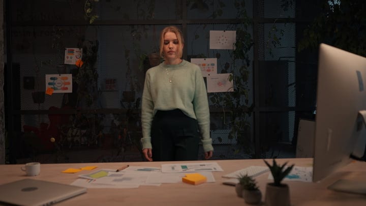 Focused Businesswoman Planning Her Next Move in Office