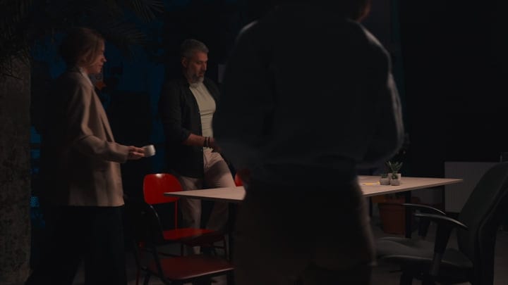 Dynamic Team Collaboration In A Modern Office Space