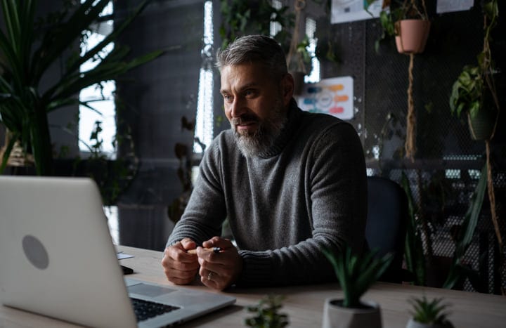 Focused Professional Engaged In Remote Work From Home