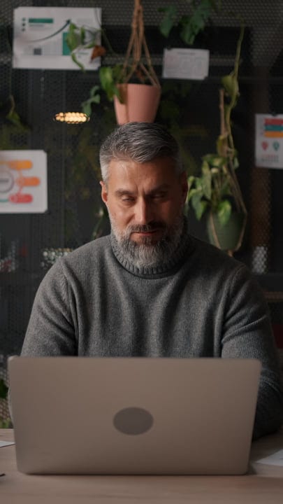 Focused Professional in a Cozy Office Setting