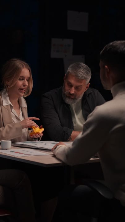 Collaborative Brainstorming In A Modern Office Setting