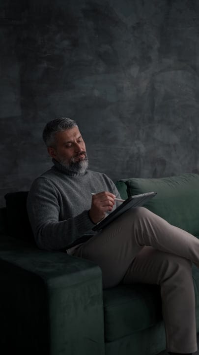 Thoughtful Moments in a Modern Office Setting