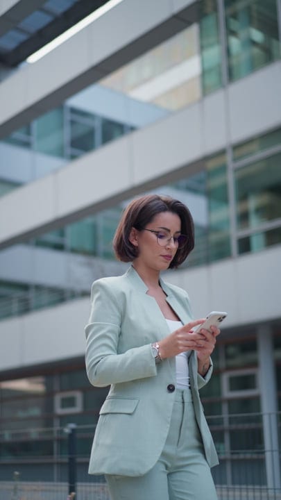 Confident Businesswoman Navigates Vienna With Purpose and Style