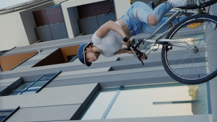 Urban Cyclist Navigates the City Streets With Ease