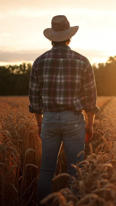 Golden Hour Embrace in the Wheat Fields