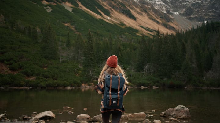 Adventurous Spirit Embraces the Wilderness by the Lake