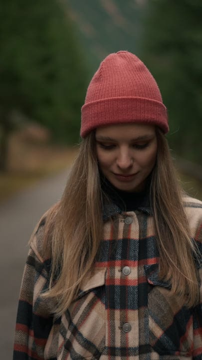 Young Woman Embraces Autumn Serenity In The Forest