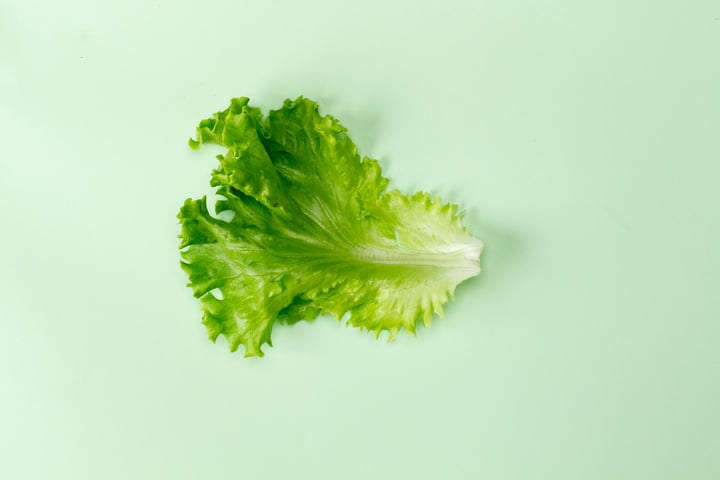 A Crisp Lettuce Leaf On Soft Green Background