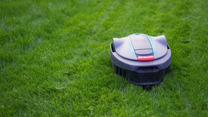 Autonomous Lawn Mower Navigates Lush Greenery With Precision