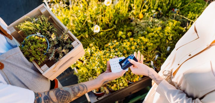 Contactless Payment for Fresh Greenhouse Succulents