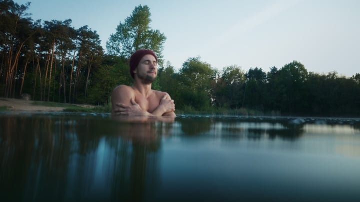Embracing the Chill of a Serene Morning Swim