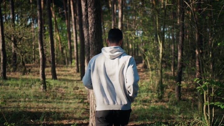 Morning Jogger Embracing Solitude In The Forest