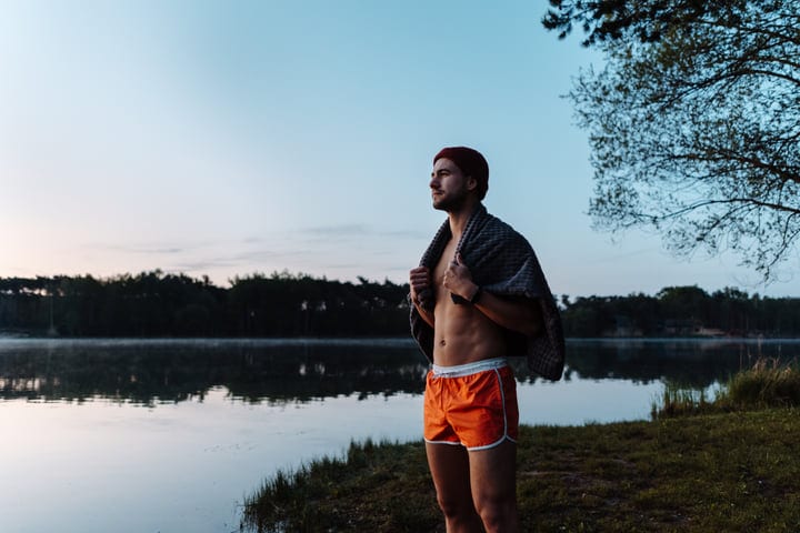 Reflective Morning By The Lake After A Cold Swim