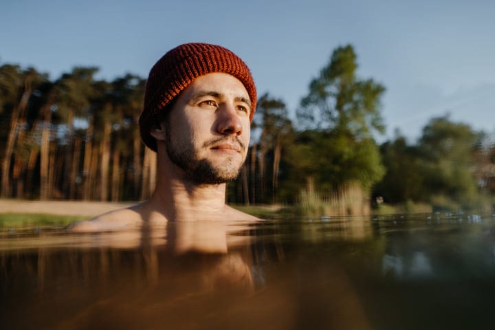 Determined Man Embraces the Cold Embrace of Winter Waters