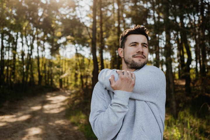 Warm Sunlight On A Man Preparing For A Swim