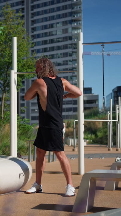 Active Morning Workout in Urban Fitness Park