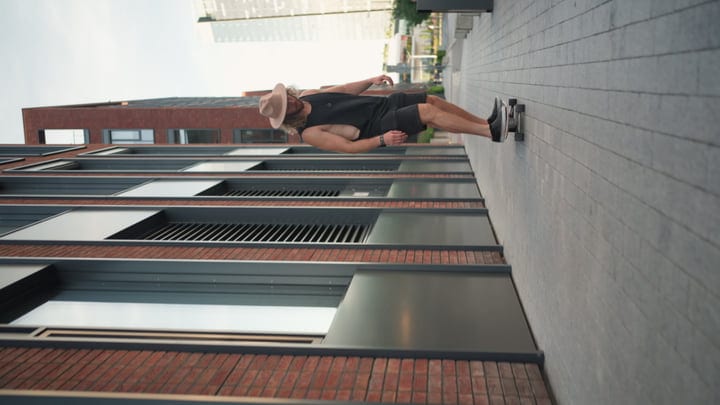 Casual Skater Glides Through Urban Evening Light