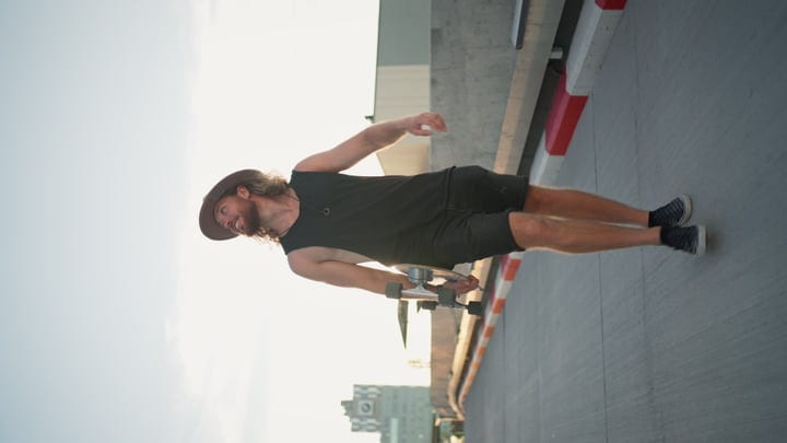 Skater Embraces the Urban Sunset Glow