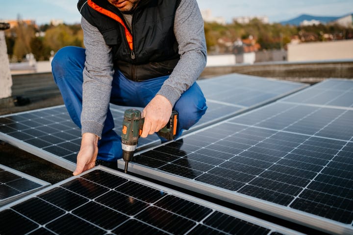 Harnessing Solar Power Under A Crisp Morning Sky