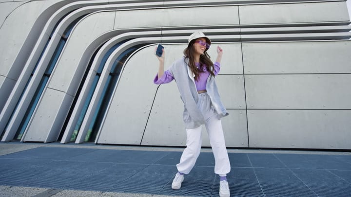 Joyful Street Dancer Embraces the Urban Beat