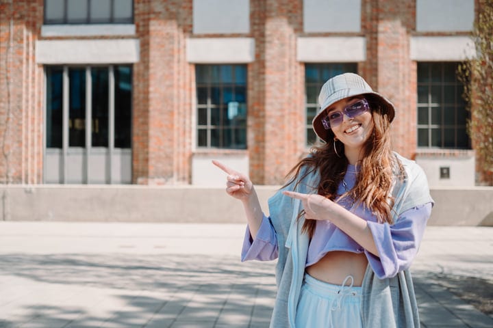 Joyful Street Dancer Enjoys a Sunny Urban Day