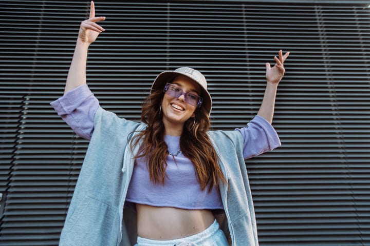 Joyful Street Dancer Embracing Urban Vibes in Style