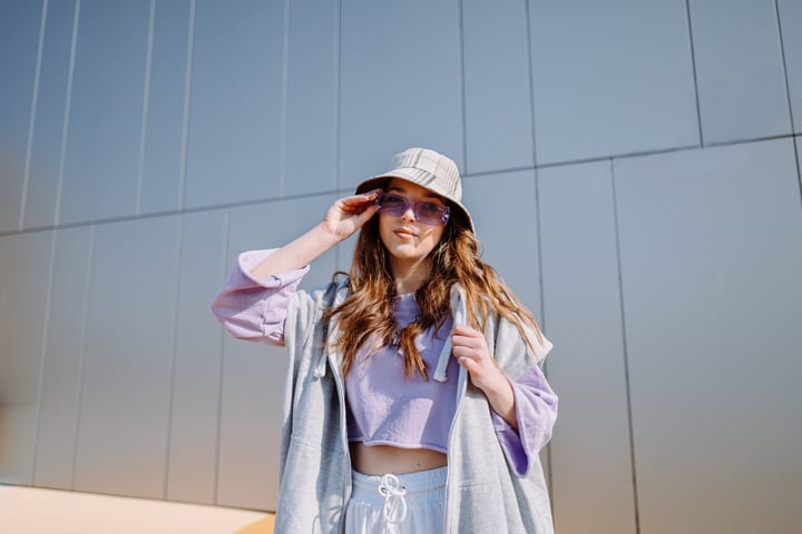 Casual Elegance In Motion On A Sunny Urban Day