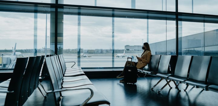 Solitude And Reflection In A Busy Airport Terminal