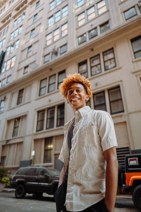 Young Man Radiates Confidence On A New York City Street