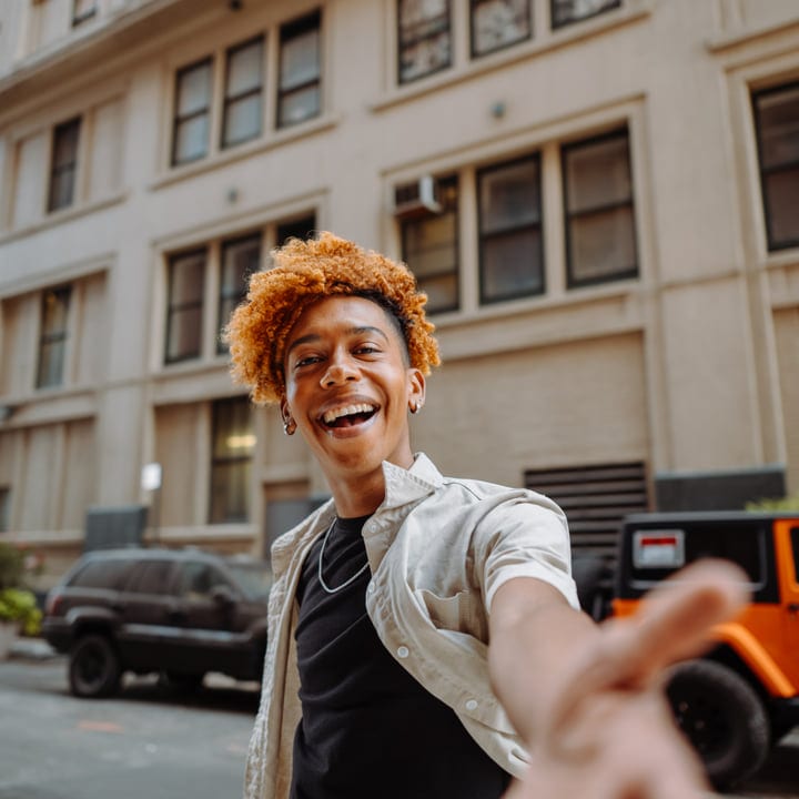 Joyful Moments: Youthful Spirit On A Sunny NYC Street
