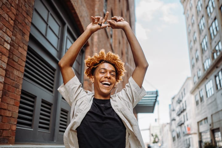 Youthful Exuberance Shines on a Sunny NYC Street