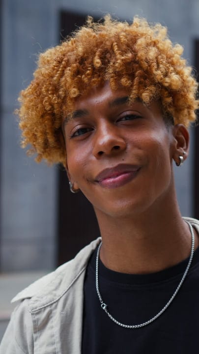 Bright Curls and Confident Smiles in NYC Streets