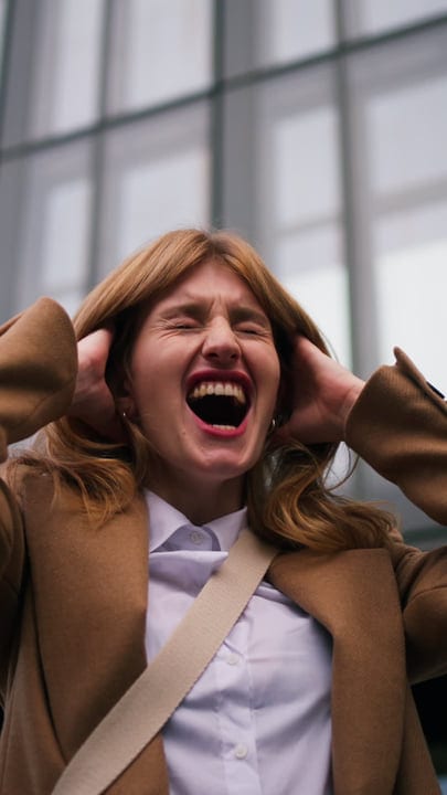 A Businesswoman Expresses Joyful Energy In Vienna's Streets