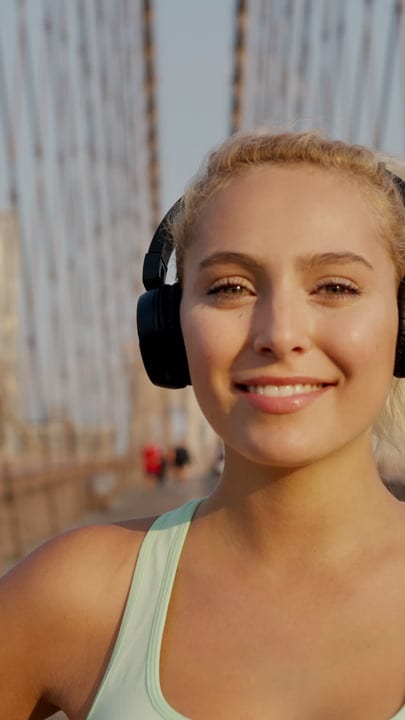 Morning Workout Bliss With Headphones And Sunshine