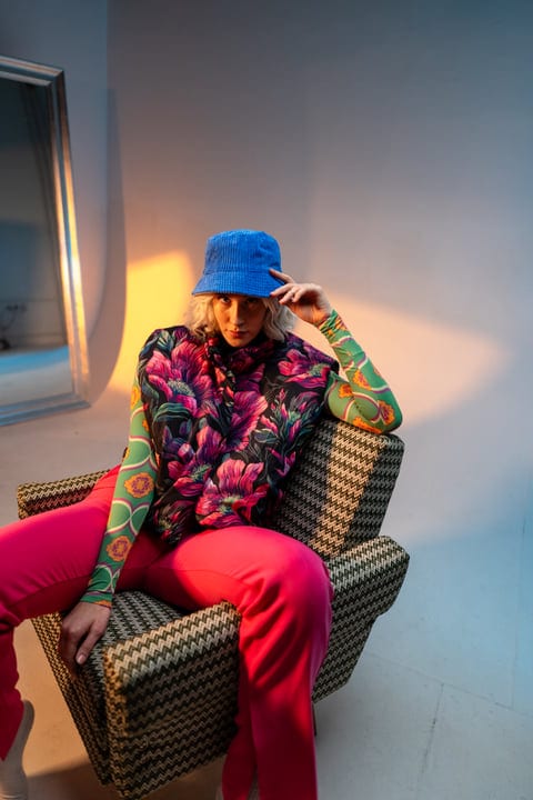 Vibrant Colors and Patterns in Gen Z Studio Portrait