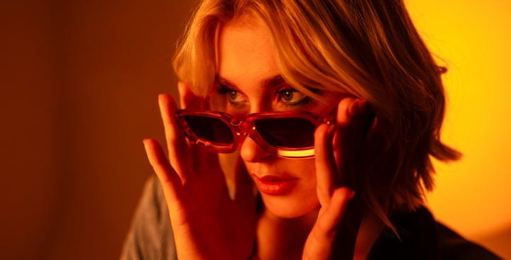 Gen Z Confidence Illuminated by the Amber Glow
