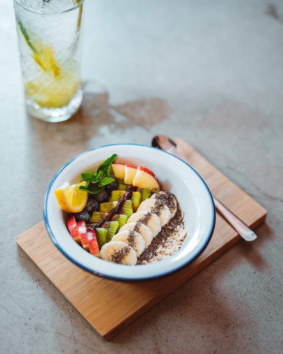 Vibrant Smoothie Bowl With Fresh Fruit And Seeds