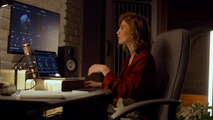 Creative Focus in an Evening Producer Studio Session