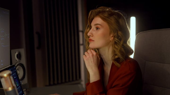A Thoughtful Moment In The Producer's Studio