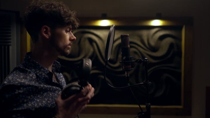 Focused Musician Finds Rhythm In The Studio