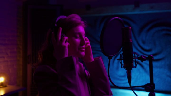 Creative Energy Flows in a Dimly Lit Studio Session