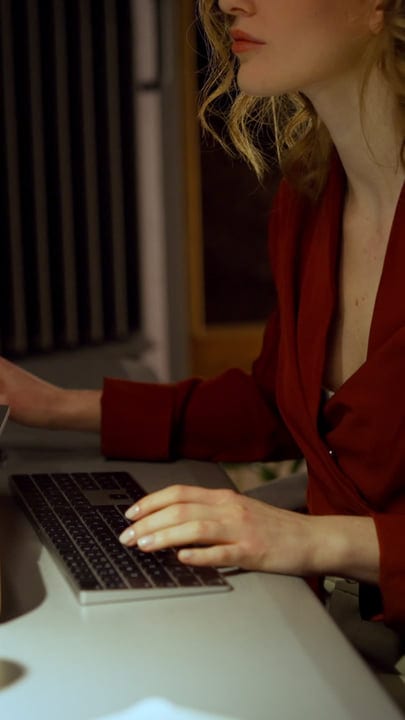 Focused Late-Night Work In A Creative Studio
