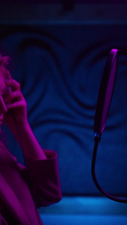 A Musician Immersed in a Vibrant Studio Session