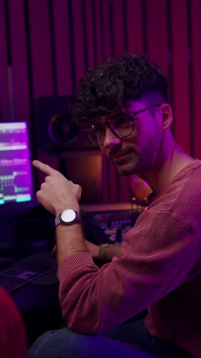 Creative Producer Engages With Vibrant Studio Setup