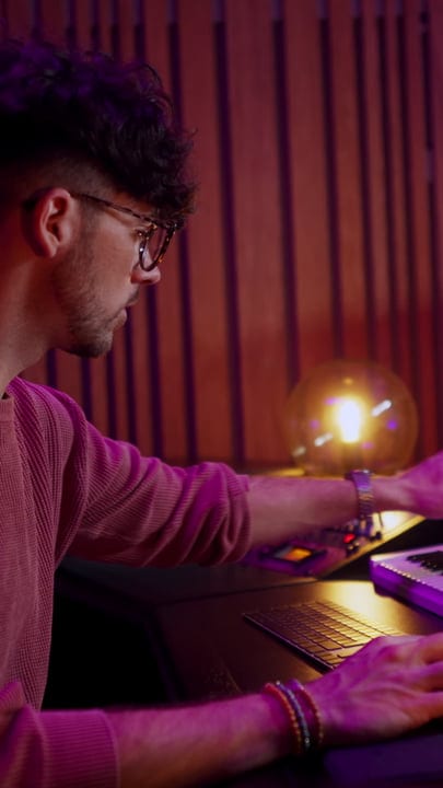 Music Producer Immersed in Creative Studio Session