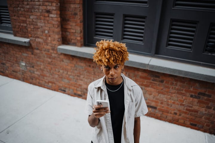 Urban Stroll With a Smartphone in Hand, NYC Vibes