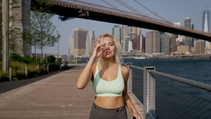 Morning Run Under The Brooklyn Bridge In New York City