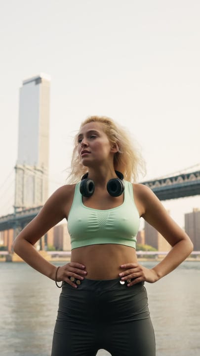 Morning Runner Pauses To Breathe Near Brooklyn Bridge