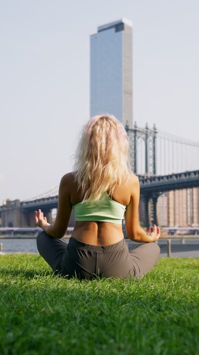 Morning Meditation By The Brooklyn Bridge In NYC