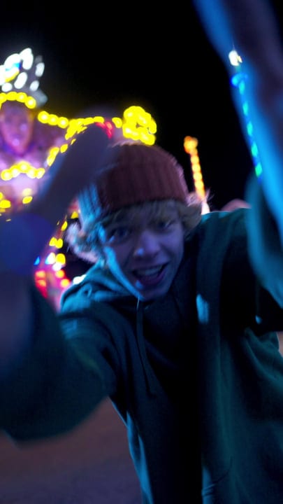 Young Street Dancer Captures the Night's Energy
